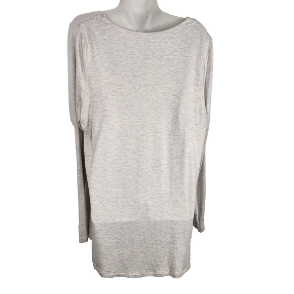 CABI Women Snap Shoulder Lightweight Sweatshirt Large Gray Pullover Long Sleeve - Picture 2 of 10